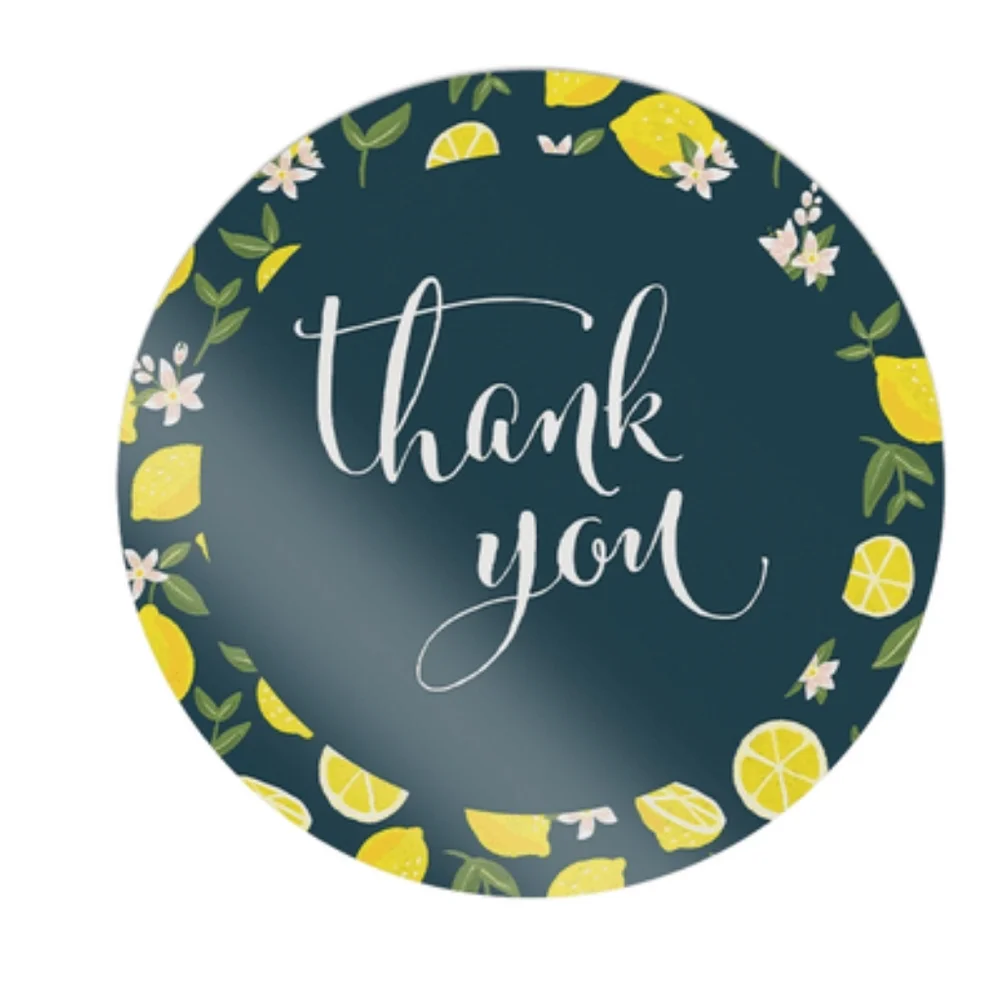 100 pc Lemon THEMED Thank you Cards & Stickers  BUNDLE